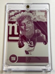 1/1!!! 2018 PANINI PLATES & PATCHES #12 ODELL BECKHAM JR 2017 PLAYOFF FOOTBALL MAGENTA PRINTING PLATE 1/1!!