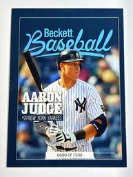 6680/7500!! 2017 BECKETT PROMO DUAL COVER MICKEY MANTLE & AARON JUDGE ROOKIE CARD SP!!