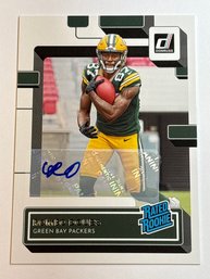 2022 PANINI DONRUSS #335 ROMEO DOUBS SP AUTOGRAPHED RATED ROOKIE CARD