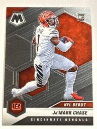 2021 PANINI MOSAIC #247 JAMARR CHASE NFL DEBUT COLOR MATCH ROOKIE CARD
