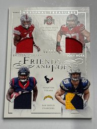 60/99!! 2016 PANINI NATIONAL TREASURES FRIENDS AND FOES JOEY BOSA & BRAXTON MILLER PLAYER-WORN QUAD PATCH RC