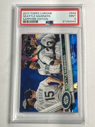 2017 TOPPS CHROME SEATTLE MARINERS TEAM CARD SAPPHIRE EDITION GRADED PSA MINT 9