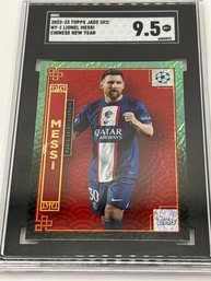 2022-23 TOPPS JADE UCC NY-1 LIONEL MESSI CHINESE NEW YEAR INSERT GRADED SGC MINT 9.5