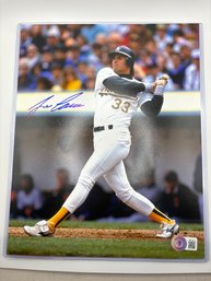 AUTHENTIC JOSE CANSECO AUTOGRAPHED 8x10 PICTURE W COA BECKETT WITNESSED/CERTIFIED