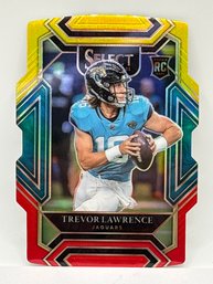 2021 PANINI SELECT #243 TREVOR LAWRENCE SP CLUBLEVEL DIE-CUT TRI-COLOR PRIZM ROOKIE CARD