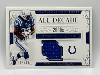 54/99!! 2016 PANINI NATIONAL TREASURES #36 EDGERRIN JAMES ALL DECADE AUTHENTIC GAME-USED PATCH
