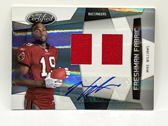 600/699 !!  2010 PANINI #296 MIKE WILLIAMS RPA AUTHENTIC PLAYER-WORN JERSEY PATCH AUTOGRAPHED ROOKIE CARD