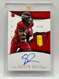 35/99!! 2015 PANINI IMMACULATE COLLEGIATE STEFON DIGGS RPA AUTHENTIC PLAYER-WORN PATCH AUTOGRAPHED ROOKIE CARD