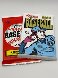 2 HOBBY PACKS OF 2021 & 2022 TOPPS HERITAGE EXCLUSIVE HIGH NUMBER MLB CARDS