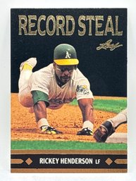 ICONIC 1991 LEAF GOLD MOMENTS BC26 RICKEY HENDERSON RECORD STEAL INSERT