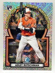 2023 TOPPS BOWMAN CHROME ROY-4 ADLEY RUTSCHMAN ROOKIE OF THE YEAR FAVORITES MOJO ROOKIE CARD REFRACTOR