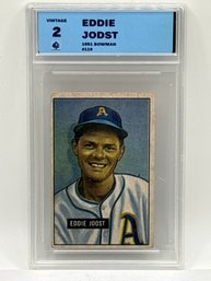 AUTHENTIC 1951 BOWMAN #119 EDDIE JODST GRADED VINTAGE 2