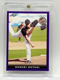 VERY RARE 15/25!! 2018 NAT’L CONVENTION COLLECTORS CONVENTION CLEVELAND SHOHEI OHTANI PURPLE SSP ROOKIE CARD