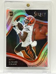 2021 PANINI SELECT #347 JAMARR CHASE SP FIELD LEVEL SILVER HOLO PRIZM ROOKIE CARD