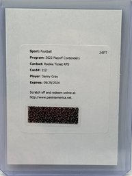 UNUSED REDEMPTION CARD FOR 2022 PANINI PLAYOFF CONTENDERS ROOKIE TICKET RPS #112 DANNY GRAY
