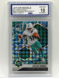 2021 PANINI MOSAIC #248 JAYLEN WADDLE SP BLUE REACTIVE PRIZM GRADED CCG GEM MINT