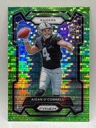 2023 PANINI PRIZM #360 AIDEN OCONNELL NEON GREEN PULSAR PRIZM ROOKIE CARD