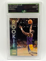 1996 STADIUM CLUB #R9 KOBE BRYANT ROOKIE GOLD FOIL HOLO PROFESSIONALLY GRADED EJE GRADING GEM MINT 10