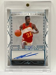 VERY RARE 12/25!!  2023 LEAF TRINITY CLEAR DOMINIQUE WILKINS SP AUTO