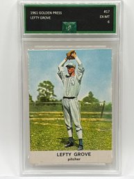 AUTHENTIC 1961 GOLDEN PRESS #17 LEFTY GROVE GRADED EJE GRADING EX-MT 6