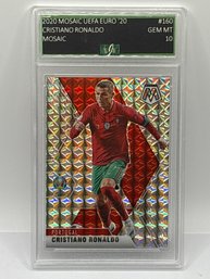 2020 PANINI MOSAIC UEFA EURO 20 #160 CRISTIANO RONALDO SP SILVER PRIZM EJE GRADED GEM MINT 10