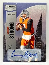 2022 SKYBOX METAL UNIVERSE CHAMPIONS O89 CARSON STRONG AUTOGRAPHED ROOKIE CARD