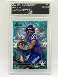 32/199!! 2022 BOWMANS BEST UNIVERSITY #60 WILL LEVIS AQUA LAVA REFRACTOR ROOKIE CARD EJE GRADING GEM MINT 10