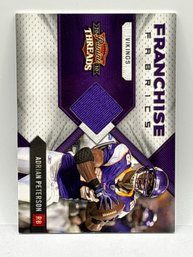 73/150!! 2010 PANINI THREADS FRANCHISE FABRICS ADRIAN PETERSON AUTHENTIC GAME WORN JERSEY