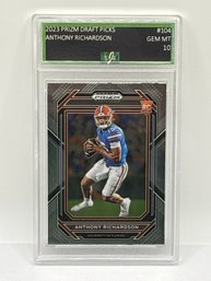 2023 PANINI PRIZM DRAFT PICKS #104 ANTHONY RICHARDSON SILVER PRIZM ROOKIE CARD GRADED EJE GRADING GEM MINT 10