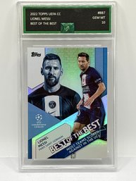 2022 TOPPS UEFA CL #BB7 LIONEL MESSI BES OF THE BEST SP PROFESSIONALLY GRADED EJE GRADING GEM MINT 10