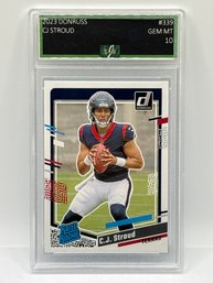 2023 PANINI DONRUSS #339 CJ STROUD RATED ROOKIE CARD PROFESSIONALLY GRADED EJE GRADING GEM MINT 10