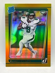 2021 PANINI DONRUSS #271 ELIJAH MOORE GOLD PRESS PROOF RATED ROOKIE