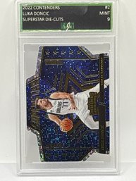 2022 PANINI CONTENDERS #2 LUKA DONCIC DIE-CUT SUPERSTAR INSERT EJE GRADING MINT 9