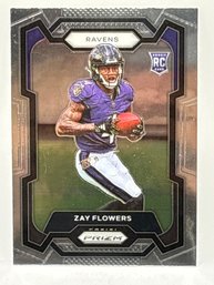 2023 PANINI PRIZM #307 ZAY FLOWERS SILVER PRIZM ROOKIE CARD