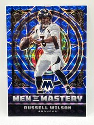 65/99!! 2022 PANINI MOSAIC MM-3 RUSSELL WILSON MEN OF MASTERY BLUE PRIZM SP