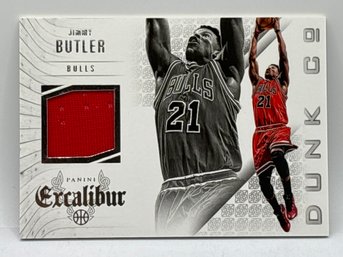 2014-15 PANINI EXCALIBUR #1 JIMMY BUTLER DUNK CO AUTHENTIC GAME WORN JERSEY PATCH