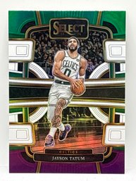 2023-24 PANINI SELECT #45 JAYSON TATUM CONCOURSE GREEN & PURPLE PRIZM