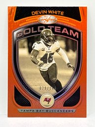 29/149!! 2021 PANINI CERTIFIED GT-18 DEVIN WHITE GOLD TEAM ORANGE MIRROR SP