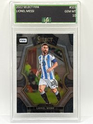 2022 PANINI SELECT FIFA #103 LIONEL MESSI SILVER MEZZANINE PROFESSIONALLY GRADED EJE GRADING GEM MINT 10