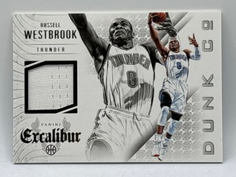 2014-15 PANINI EXCALIBUR #15 RUSSELL WESTBROOK DUNK CO AUTHENTIC GAME WORN PATCH