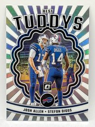 2023 PANINI DONRUSS OPTIC BT-JS JOSH ALLEN & STEFON DIGGS BEST TUDDYs SP SILVER PRIZM HOLO INSERT