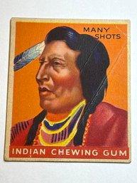 AUTHENTIC VINTAGE 1933 GOUDEY INDIAN GUM #75 MANY SHOTS -BLACKFOOT INDIAN W CREASES