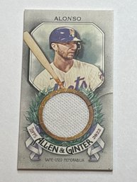2022 TOPPS ALLEN & GINTER PETE ALONSO MINI GAME USED PATCH - Crease