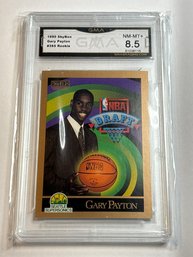 1990 SKYBOX #356 GARY PAYTON ROOKIE CARD GRADED GMA NM-MT 8.5