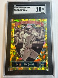 253/299!! 2013 PANINI COOPERSTOWN #96 MIKE SCHMIDT GOLD CRYSTAL GRADED SGC GEM MINT 10