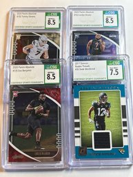 NFL SUPERSTAR PLAYER-WORN PATCH 4 CARD GRADED LOT