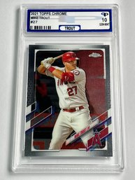 2021 TOPPS CHROME MIKE TROUT #27 REFRACTOR GRADED PPG GEM MINT 10