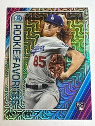 2020 TOPPS BOWMAN CHROME ROYF-DM DUSTIN MAY SP ROOKIE OF THE YEAR FAVORITES MOJO REFRACTOR