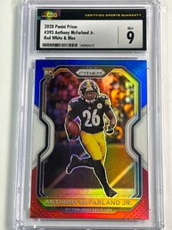 2020 PANINI PRIZM #393 ANTHONY MCFARLAND RED WHITE & BLUE PRIZM SP ROOKIE CARD GRADED CSG MINT 9