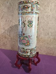 Cylindrical Asian Vase